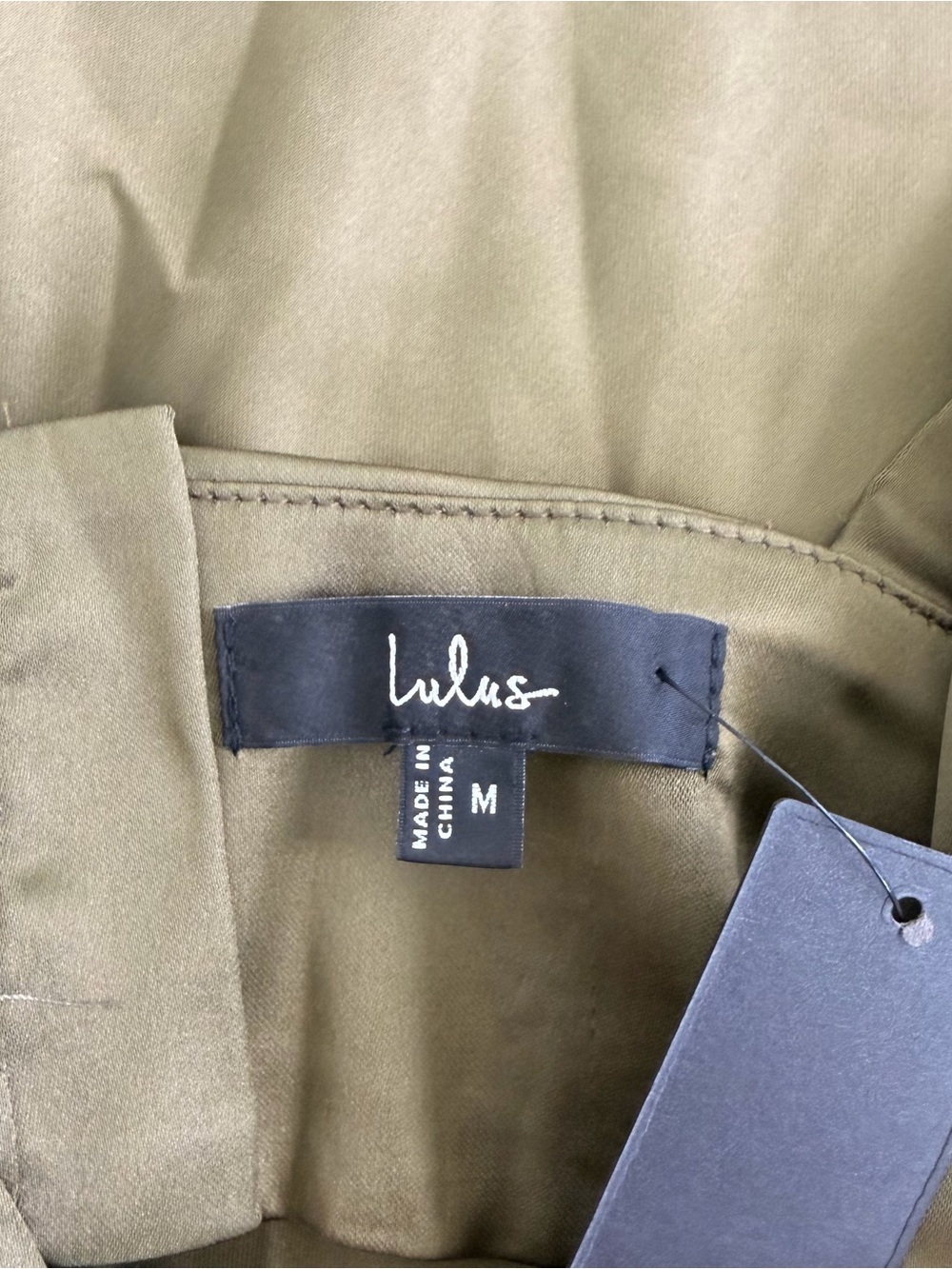 NWT Lulus Unmatched Elegance Olive Satin Sleeveless Midi Dress - Picture 4 of 4